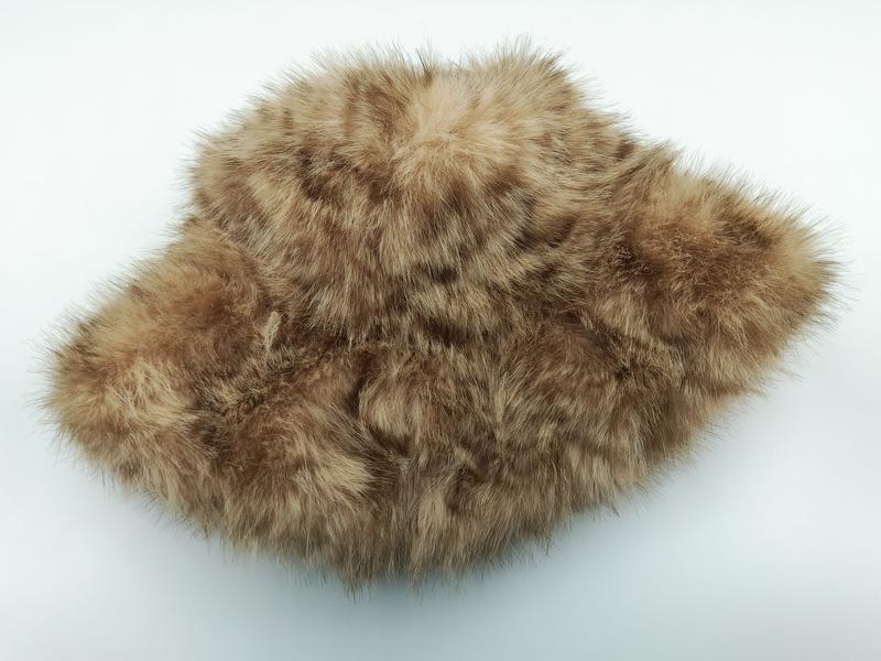 Tan and brown spotted faux fur fluffy pillow cover with soft textured pile on white background - sample order 10pcs available